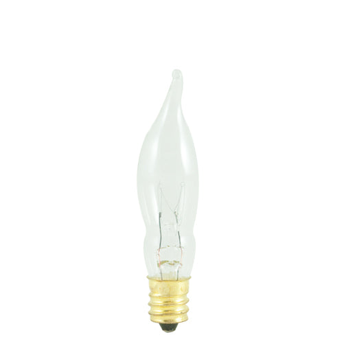 Bulbrite 7.5CFC/15/3 7.5 Watt Incandescent CA5 Flame Tip Chandelier Bulb, Candelabra Base, Clear