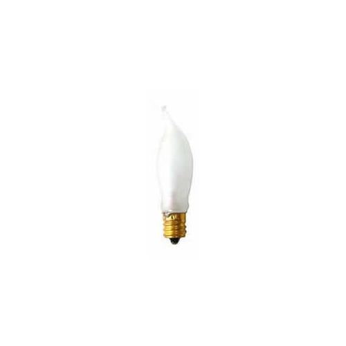 Bulbrite 7.5CFF/15/3 7.5 Watt Incandescent CA5 Flame Tip Chandelier Bulb, Candelabra Base, Frost