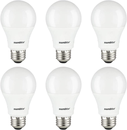 Sunlite 80938-SU LED A19 Light Bulbs, 14 Watts (100W Equivalent), 1500 Lumens, Medium Base (E26), Non-Dimmable, UL Listed, 50K - Super White Pack of 6