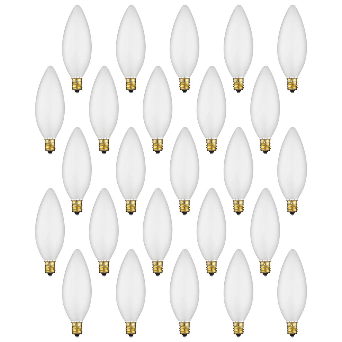 Sunlite 40 Watt Torpedo Tip Chandelier, Candelabra Base, Frost