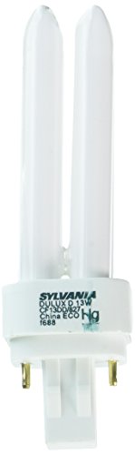 Sylvania 21117 Compact Fluorescent 2 Pin Double Tube 2700K, 13-watt