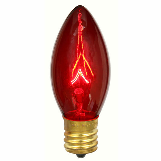 Vickerman C9 Transparent Red Replacement Bulb, 7 Watt, 130 Volt, UL, E17 Base, - 50 Pack