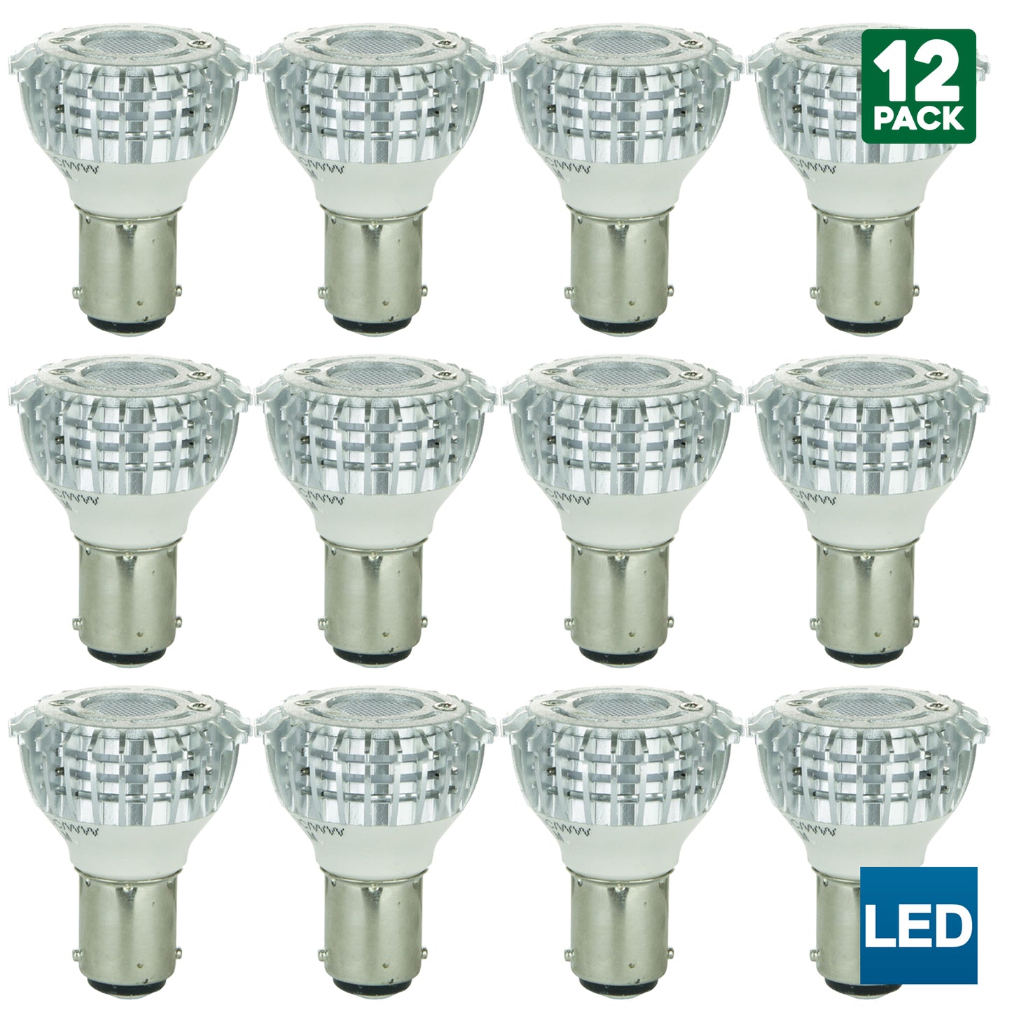 Sunlite LED GBF Bulb for Elevators and RVs, Double Contact Bayonet (BA15D) Base, 1.7 Watt, 12 Volt, 3000K Warm White, 95 Lumens, 30,000 Hour Lifespan