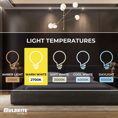 Bulbrite LED Filament Pack of (4) 3.5 Watt Mini T4 Light Bulbs with Clear Finish and Bi-Pin (G9) Base - 2700K (Warm White Light), 300 Lumens