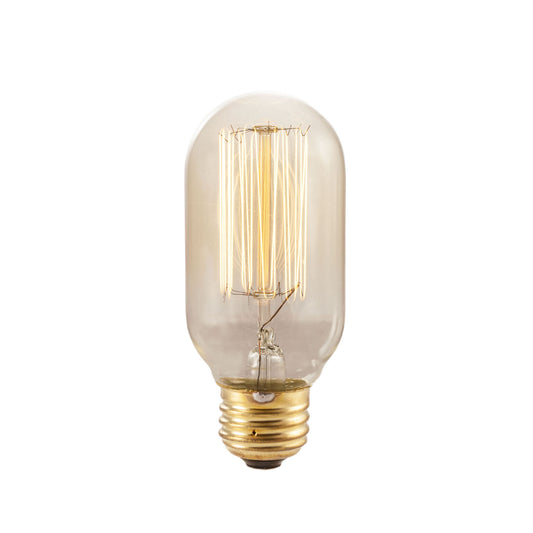 Bulbrite NOS40T14/SQ 40 Watt Nostalgic Incandescent Edison T14, Vintage Thread Filament, Medium Base, Warm White