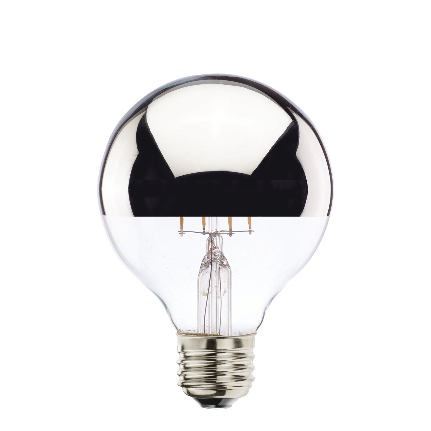 Bulbrite LED4G25/27K/FIL/HM 4 Watt LED Half Chrome Filament G25 Bulb, Medium (E26) Base, Half Chrome-Warm White Finish