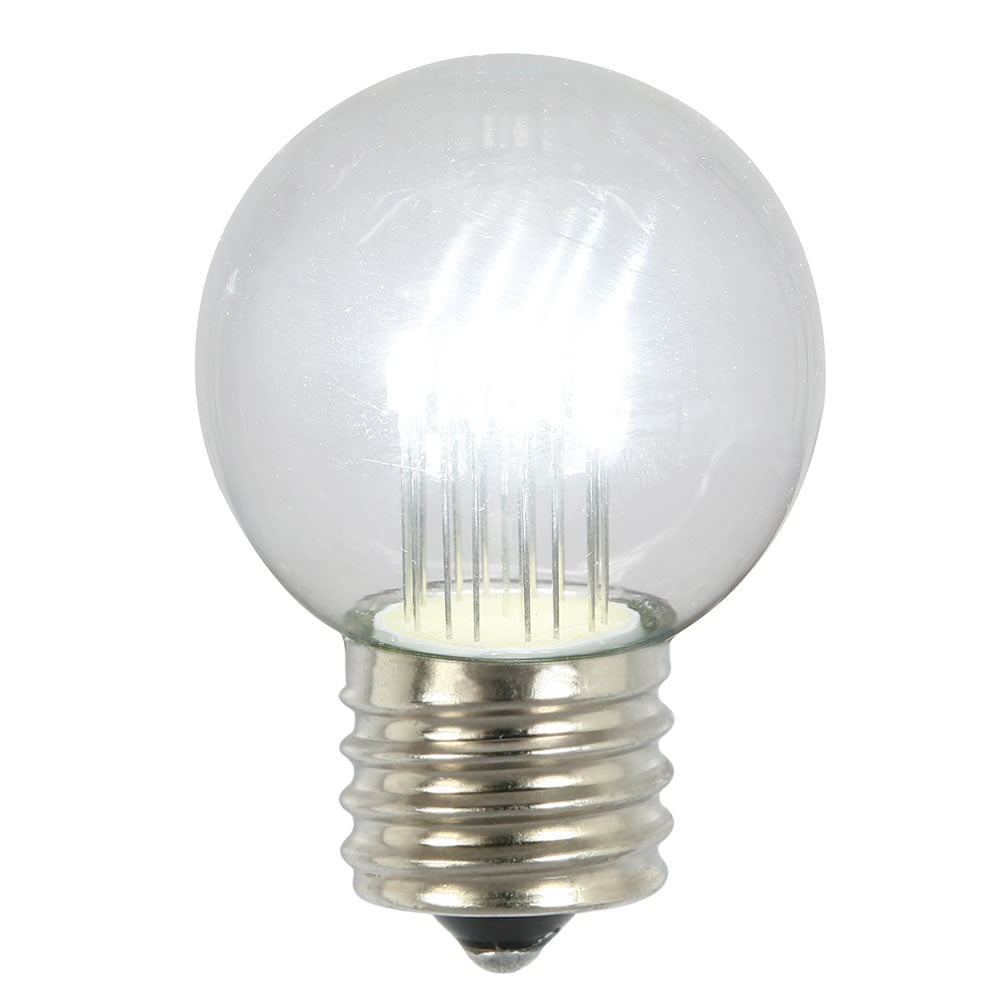 Vickerman Pure White Glass G50 Transparent LED Replacement Bulb, 10 Pack