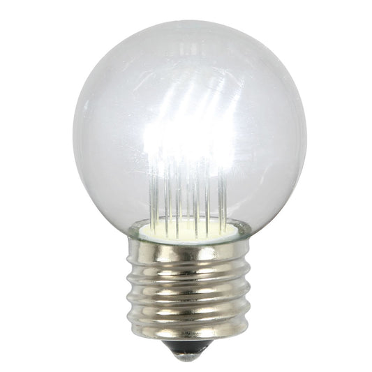 Vickerman Pure White Glass G50 Transparent LED Replacement Bulb, 10 Pack