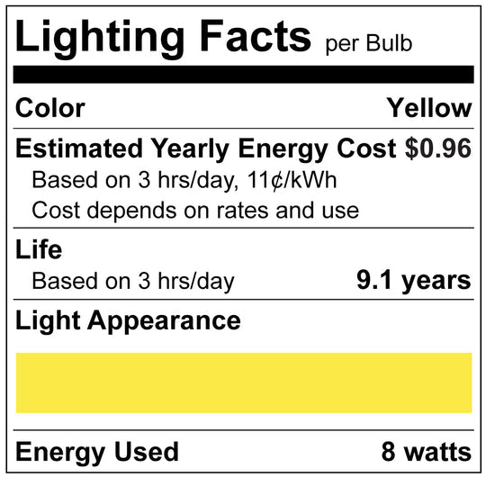 Luxrite LED PAR38 Colored Light Bulb, 8W, E26 Medium Base, Yellow Finish (LR31641)