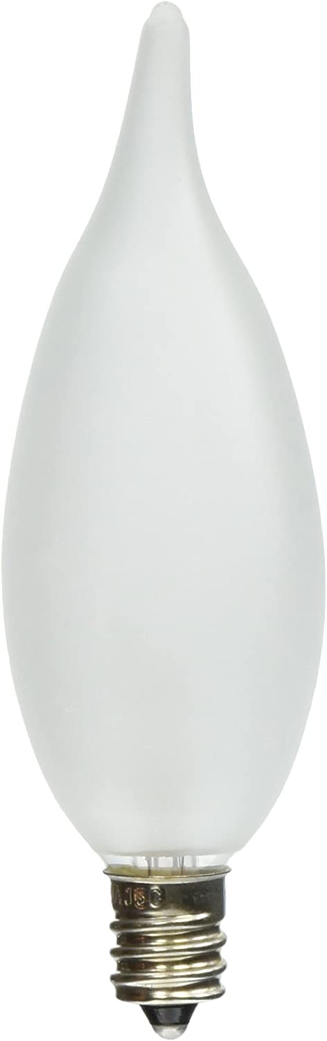 GE Lighting GE 66106 Bent Tip Decorative Light Bulb, 40W, Frosted, 2-Pack, White