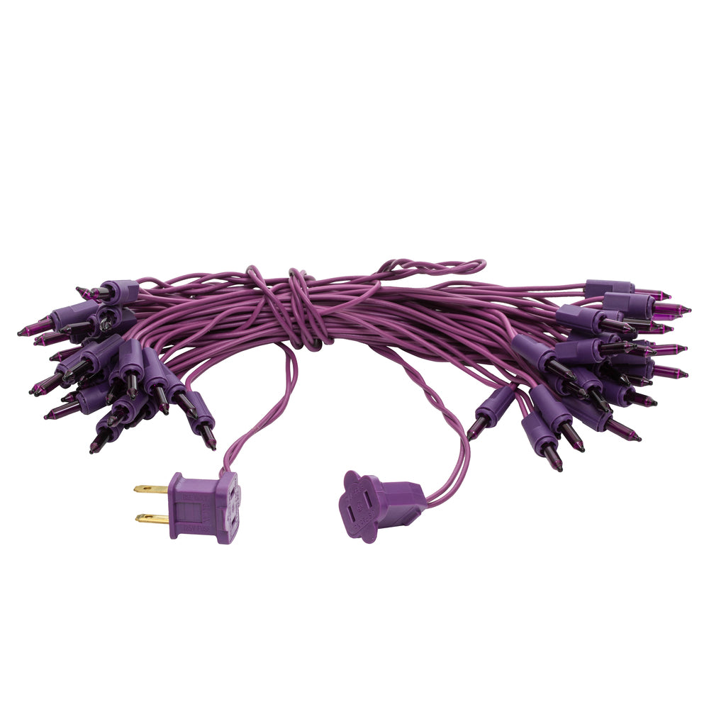 Vickerman 50 Mauve Dura-lit Mini Light on Mauve Wire, 37' Christmas Light Strand- 2 Pack