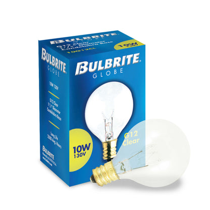 Bulbrite Pack of (50) 10 Watt Dimmable Clear G12 Candelabra (E12) Incandescent Bulb