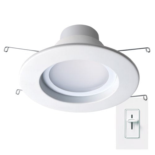 Bulbrite LED14REC/6/30K/D Dimmable LED 6-Inch Downlight Retrofit Recessed Lighting Kit, 14 Watt (95W Incandescent) , Soft White, E26 & Twist and Lock GU24 Bases