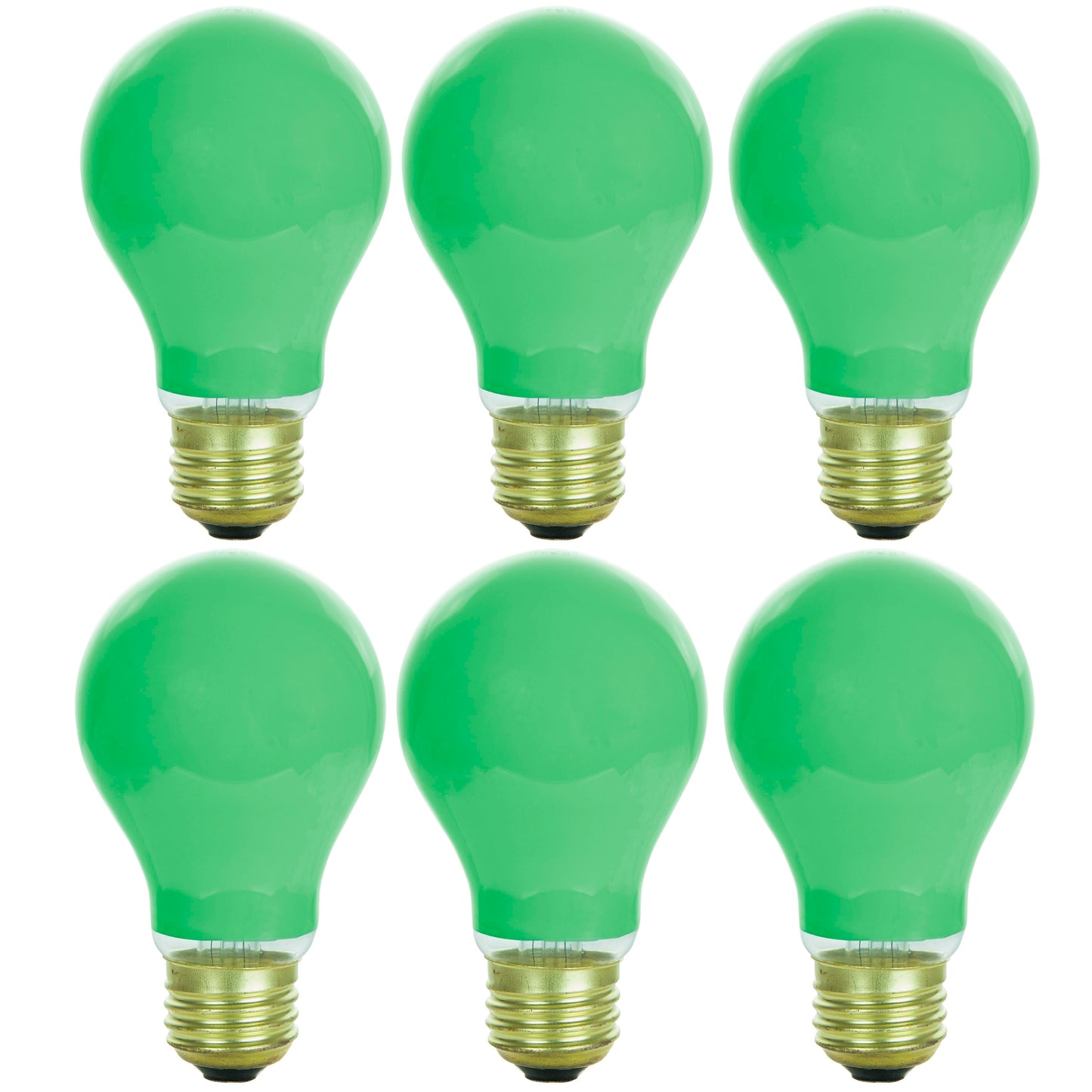 6 Pack Sunlite Incandescent 40 Watt A19 Green Ceramic Light Bulb