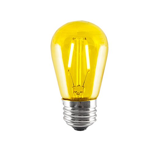 Bulbrite LED2S14/YLW/FIL 2-Watt LED S14 Sign Bulb, 10W Equivalent, Medium Base, Yellow