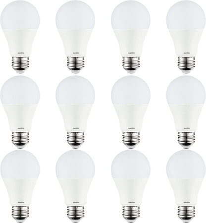 Sunlite 88347-SU LED A19 Standard Light Bulb, 5.5 Watts (40 Watt Equivalent), 450 Lumens, Medium Base (E26), Dimmable, UL Listed, Energy Star, 2700K Warm White, Pack of 12