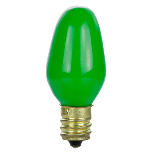 Sunlite 01056 7C7 Incandescent Bulb, 7 Watt, Candelabra E12 Base, C7 Small Night Light, Colored Bulb, Green, 12 Count