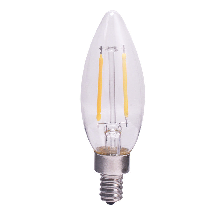 Luxrite LED B11 Torpedo Tip Chandelier Light Bulb, E12 Candelabra Base, 4W, 5000K - Bright White, 400 Lumens, 80 CRI, Clear Finish, Dimmable (LR21578)