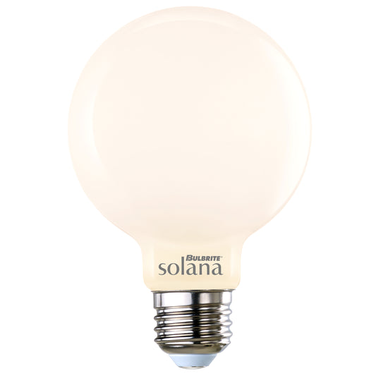 Bulbrite Solana 40 Watt Equivalent G25 Smart WiFi Connected 90CRI Globe LED Light Bulb, Milky Finish