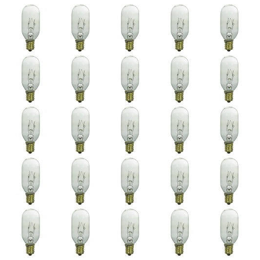 Sunlite 25W T8 120V Candelabra Base Clear Bulb (25 Pack)