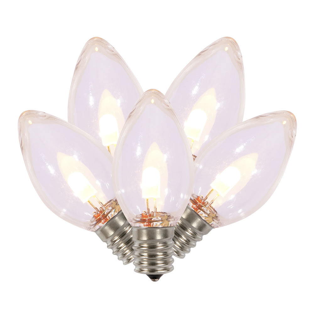 Vickerman C7 Transparent Plastic LED Warm White Dimmable Bulb, - 50 Pack
