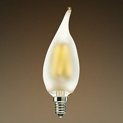 Bulbrite LED2CA10/27K/FIL/E12/F 2 Watt LED Frost Filament CA10 Bulb, Candelabra (E12) Base, Frost Finish