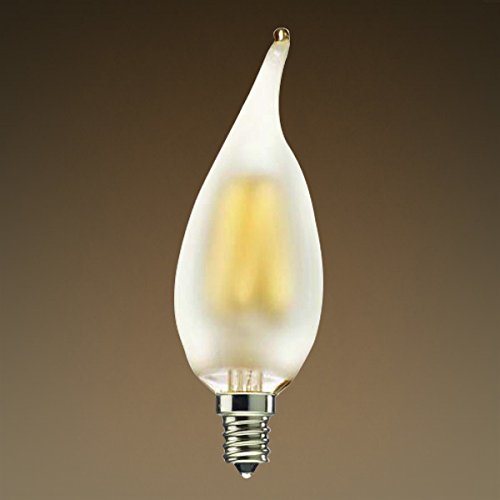 Bulbrite LED2CA10/27K/FIL/E12/F 2 Watt LED Frost Filament CA10 Bulb, Candelabra (E12) Base, Frost Finish