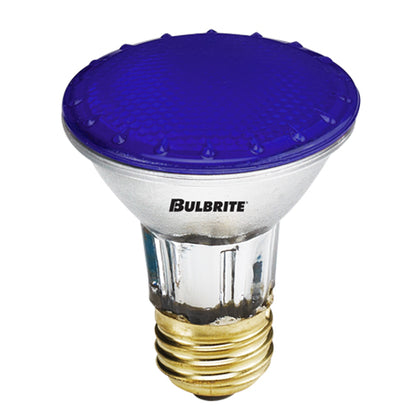 Bulbrite H50PAR20B 50 Watt Dimmable Colored Light Halogen PAR20, Medium Base, Blue