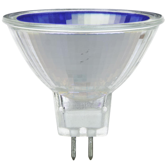 Sunlite 66085-SU 50MR16/NSP/12V/B Color MR16 12° Narrow Spot Halogen Light Bulb, 50-Watt, 12-Volt, GU5.3 2-Pin Base, Cover Glass, Dimmable, 2,000 Hour Life Span, Blue (12 Pack)