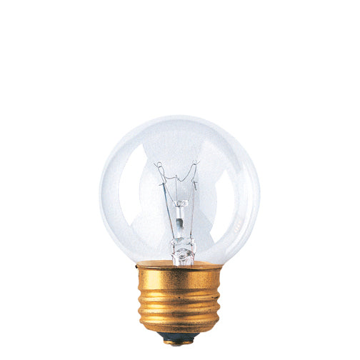 Bulbrite 25G16ECL 25 Watt Incandescent G16.5 Globe, Medium Base, Clear