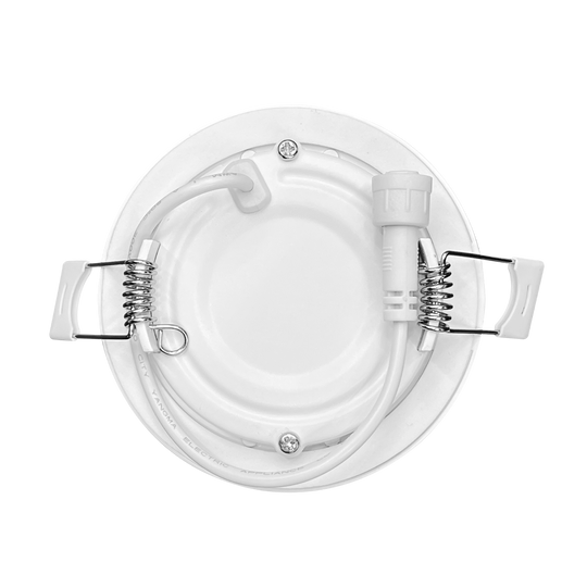 Luxrite LED 3" Mini Panel Round Smooth Canless Wafer Spotlight, 8W, 540 Lumens, Color Selectable - 2700K/3000K/3500K/4000K/5000K, 80 CRI, White Finish, Dimmable (LR23751)