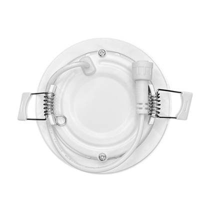 Luxrite LED 3" Mini Panel Round Smooth Canless Wafer Spotlight, 8W, 540 Lumens, Color Selectable - 2700K/3000K/3500K/4000K/5000K, 80 CRI, White Finish, Dimmable (LR23751)