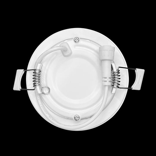 Luxrite LED 3" Mini Panel Round Smooth Canless Wafer Spotlight, 8W, 540 Lumens, Color Selectable - 2700K/3000K/3500K/4000K/5000K, 80 CRI, White Finish, Dimmable, Pack of 3 (LR23751)