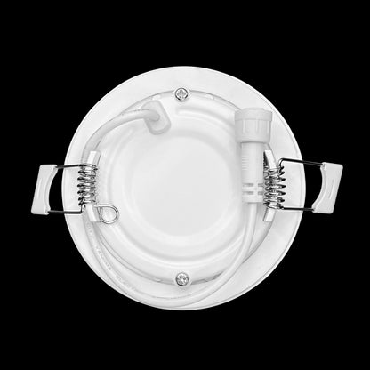 Luxrite LED 3" Mini Panel Round Smooth Canless Wafer Spotlight, 8W, 540 Lumens, Color Selectable - 2700K/3000K/3500K/4000K/5000K, 80 CRI, White Finish, Dimmable, Pack of 3 (LR23751)