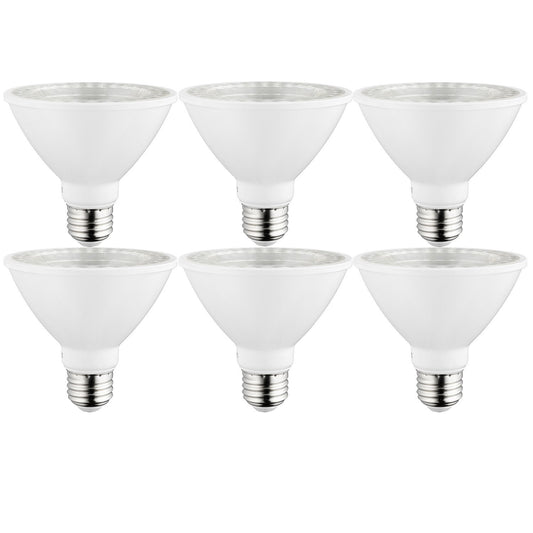 Sunlite 40981 LED Par30 Short Neck Light Bulb, Dimmable, Cool White, 6 Pack