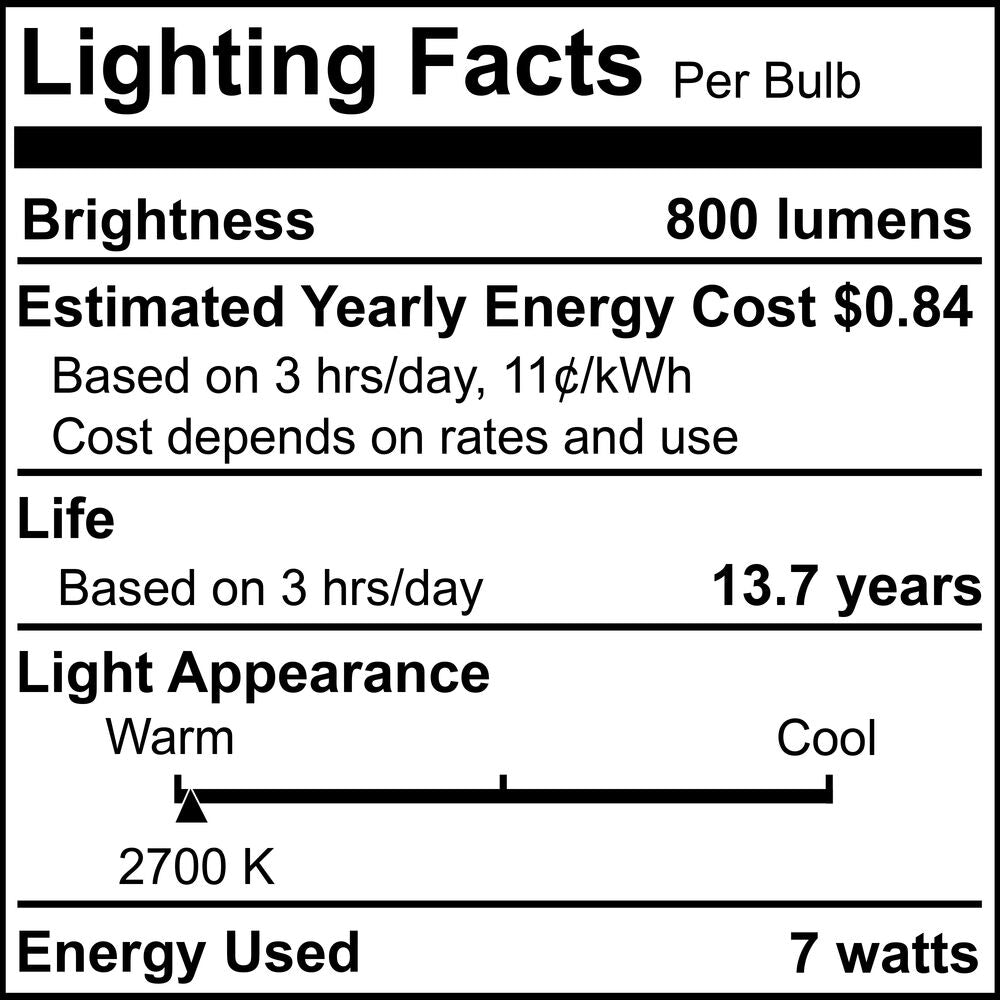 Bulbrite LED Filament Pack of (4) 7 Watt Dimmable A19 Light Bulbs with Milky Finish and Medium (E26) Base - 2700K (Warm White Light), 800 Lumens