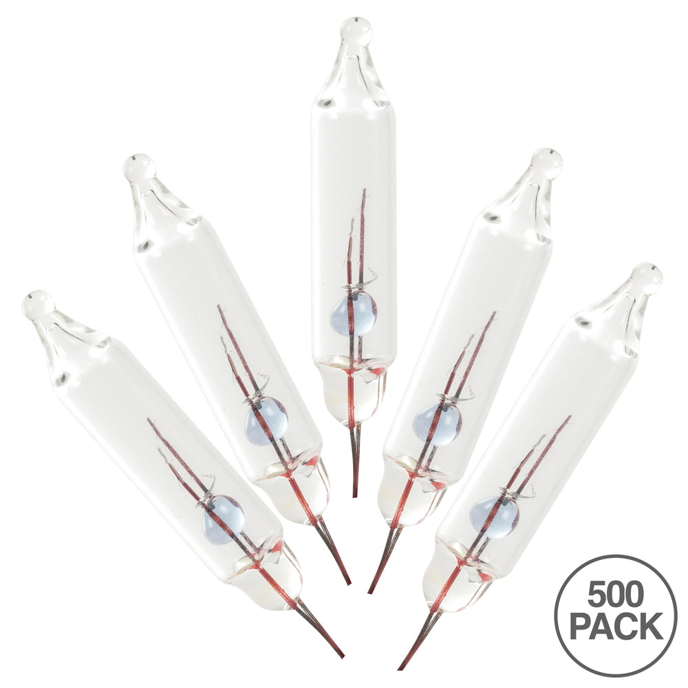 Vickerman Clear Glass Incandescent Mini Bulb with Pinched Base, 2.5 Volt 170mA, 500 per bag - 3 Bags