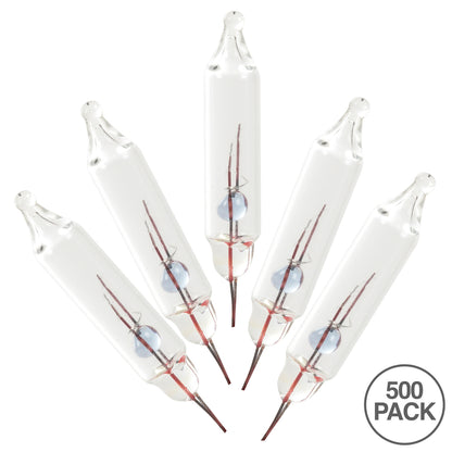 Vickerman Clear Glass Incandescent Mini Bulb with Pinched Base, 2.5 Volt 170mA, 500 per bag - 3 Bags