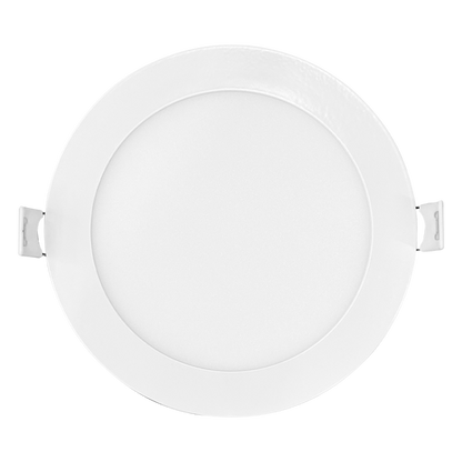 Luxrite LED 5" Mini Panel Round Smooth Canless Wafer Spotlight, 12W, 1000 Lumens, Color Selectable - 2700K/3000K/3500K/4000K/5000K, 80 CRI, White Finish, Dimmable, Pack of 2 (LR23748)