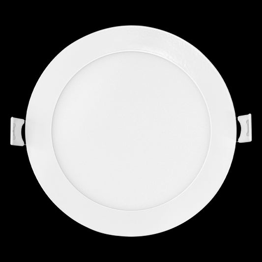 Luxrite LED 5" Mini Panel Round Smooth Canless Wafer Spotlight, 12W, 1000 Lumens, Color Selectable - 2700K/3000K/3500K/4000K/5000K, 80 CRI, White Finish, Dimmable, Pack of 2 (LR23748)