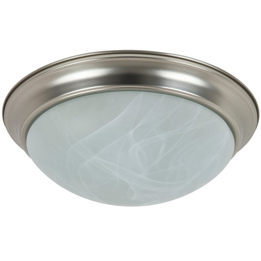 Sunlite 50156 16-Inch Dome Ceiling Light Fixture, 54 Watts, 2700K Warm White, GU24 Base, Alabaster Glass, 120 Volts, Energy Star, UL Listed, Brushed Nickel, For Residential & Commercial Use