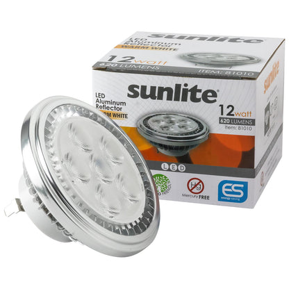 Sunlite LED AR111 Aluminum Reflector 12W Light Bulb Bi-Pin (G53) Base, Warm White