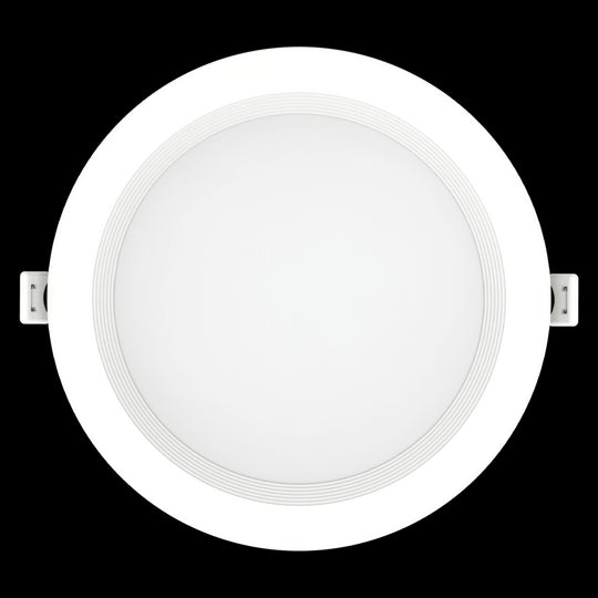 Luxrite LED 6" Mini Panel Round Baffled Canless Wafer Spotlight, 14W, 1150 Lumens, Color Selectable - 2700K/3000K/3500K/4000K/5000K, 90 CRI, White Finish, Dimmable, Pack of 2 (LR23732)