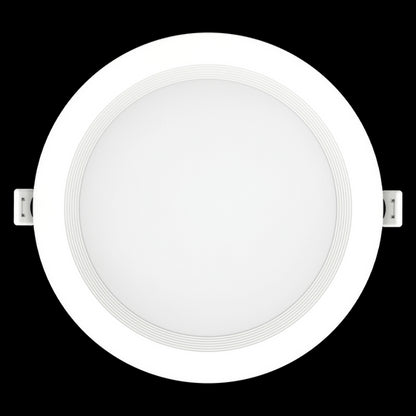 Luxrite LED 6" Mini Panel Round Baffled Canless Wafer Spotlight, 14W, 1150 Lumens, Color Selectable - 2700K/3000K/3500K/4000K/5000K, 90 CRI, White Finish, Dimmable, Pack of 2 (LR23732)