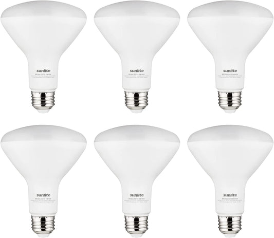 Sunlite 81396 LED BR30 Recessed Light Bulb, 10.5 Watt (65w equivalent), 800 Lumens, Medium E26 Base, Dimmable Flood-Light, UL Listed, 4000K Cool White, Pack of 6