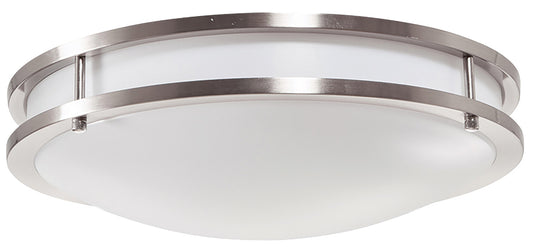 Luxrite LED 16" Double Ring Suface Mount, 24W, 1920 Lumens, Color Selectable - 2700K/3000K/3500K/4000K/5000K, 80 CRI, Chrome Finish, Dimmable (LR23283)