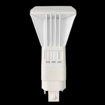Luxrite LED Quad Style Vertical Bypass, 11W, 1450 Lumens, Color Selectable - 3500K/4000K/5000K, White Finish, 83 CRI, Dimmable (LR24567)