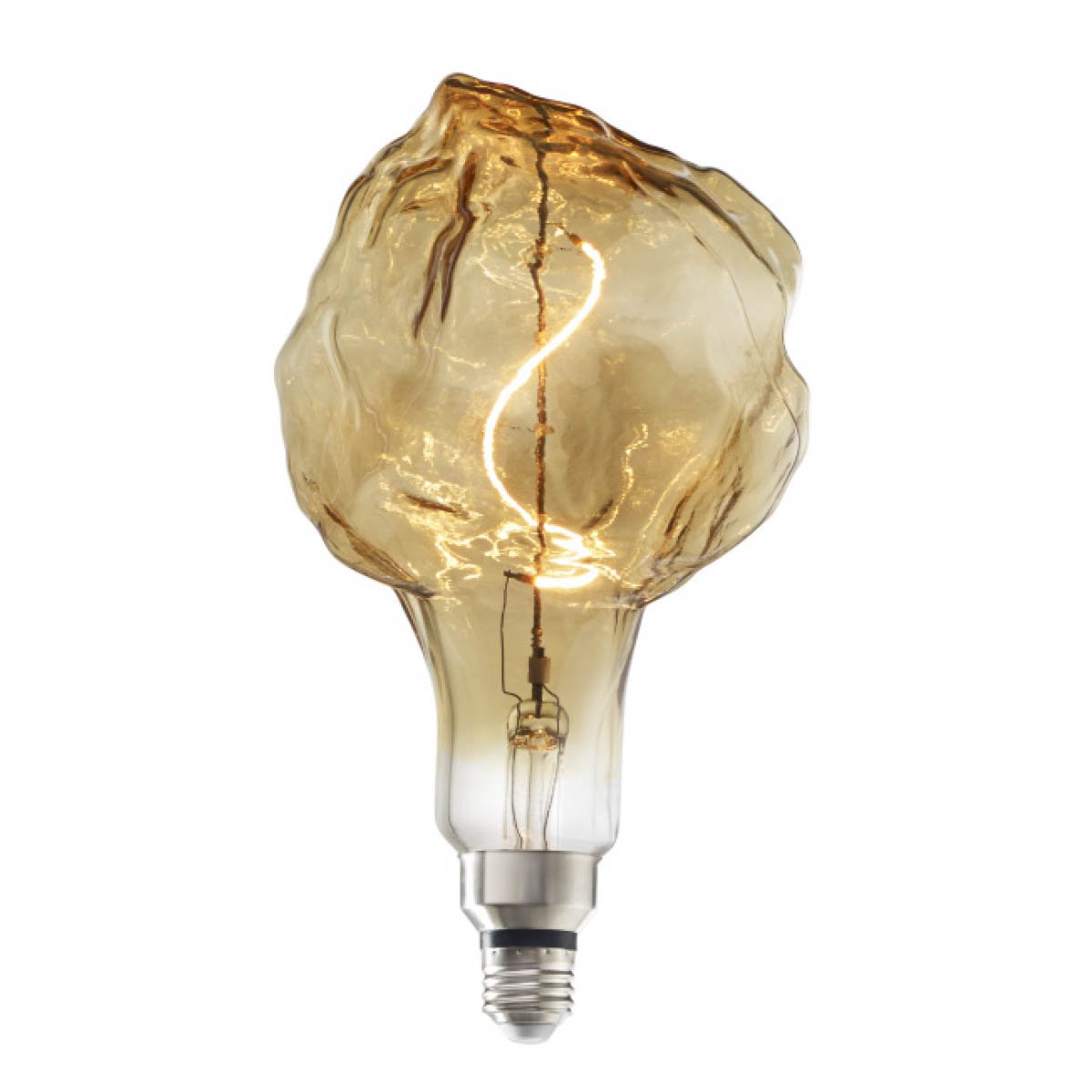 BULBRITE LED GLACIER MEDIUM SCREW (E26) 4W DIMMABLE ANTIQUE LIGHT BULB 2000K/AMBER LIGHT 60W EQUIVALENT 1PK (776320)