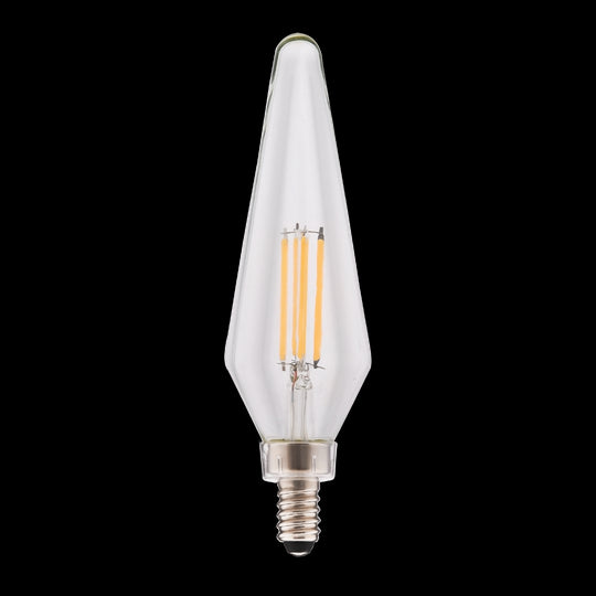 Luxrite LED HX10.5 Crystal Filament Chandelier Light Bulb, E12 Candelabra Base, 4.5W, 5000K - Bright White, 500 Lumens, 80 CRI, Clear Finish, Dimmable, Pack of 5 (LR21673)