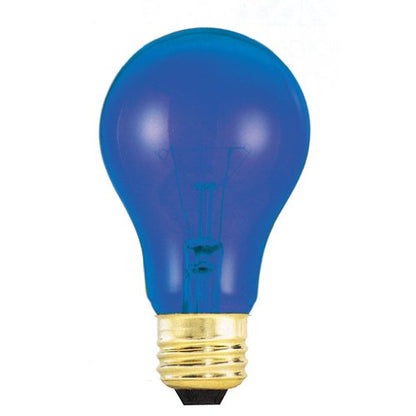 Bulbrite 25A/TB 25 Watt Incandescent A19 Party Bulb, Medium Base, Transparent Blue